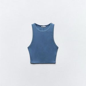 Zara cropped ribbed tank top